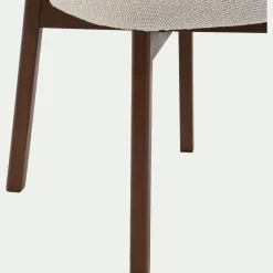 Chaise De Salle À Manger*alinea Chaise en tissu et bois de chêne foncé sans accoudoirs - Beige