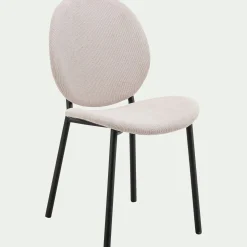 Chaise De Salle À Manger*alinea Chaise en tissu et bois d'eucalyptus - beige