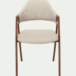 Chaise De Salle À Manger*alinea Chaise en tissu et effet bois foncé avec accoudoirs - alpilles Beige