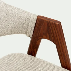 Chaise De Salle À Manger*alinea Chaise en tissu et effet bois foncé avec accoudoirs - alpilles Beige