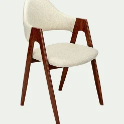 Chaise De Salle À Manger*alinea Chaise en tissu et effet bois foncé avec accoudoirs - roucas Beige