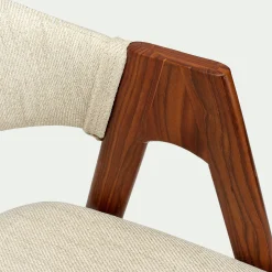 Chaise De Salle À Manger*alinea Chaise en tissu et effet bois foncé avec accoudoirs - roucas Beige