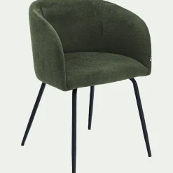 Chaise De Salle À Manger*alinea Chaise en tissu et métal avec accoudoirs - Vert