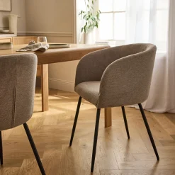 Chaise De Salle À Manger*alinea Chaise en tissu et métal avec accoudoirs - alpilles Beige