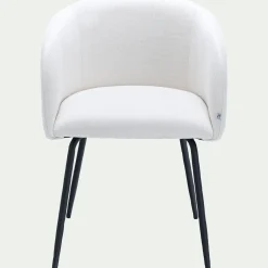 Chaise De Salle À Manger*alinea Chaise en tissu et métal avec accoudoirs - ventoux Blanc