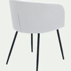 Chaise De Salle À Manger*alinea Chaise en tissu et métal avec accoudoirs - ventoux Blanc