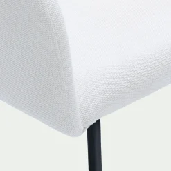 Chaise De Salle À Manger*alinea Chaise en tissu et métal avec accoudoirs - ventoux Blanc