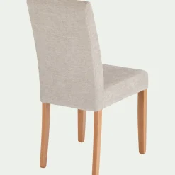 Chaise De Salle À Manger*alinea Chaise en tissu et piètement hêtre massif - Beige