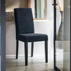 Chaise De Salle À Manger*alinea Chaise en tissu et piètement hêtre massif - Noir