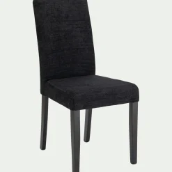 Chaise De Salle À Manger*alinea Chaise en tissu et piètement hêtre massif - Noir