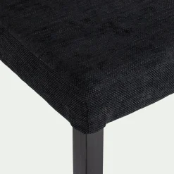 Chaise De Salle À Manger*alinea Chaise en tissu et piètement hêtre massif - Noir
