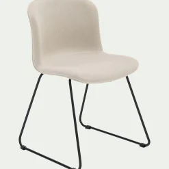 Chaise De Salle À Manger*alinea Chaise en tissu sans accoudoirs et pieds traineaux - Beige