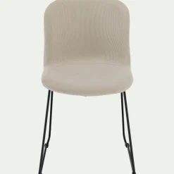 Chaise De Salle À Manger*alinea Chaise en tissu sans accoudoirs et pieds traineaux - Beige