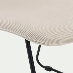 Chaise De Salle À Manger*alinea Chaise en tissu sans accoudoirs et pieds traineaux - Beige