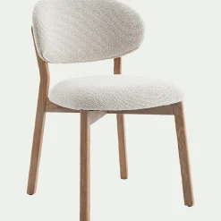 Chaise De Salle À Manger*alinea Chaise en tissus et bois de chêne clair sans accoudoirs - Beige