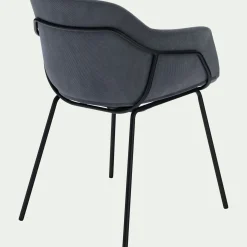 Chaise De Salle À Manger*alinea Chaise en velours côtelé avec accoudoirs - autan Bleu