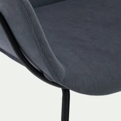 Chaise De Salle À Manger*alinea Chaise en velours côtelé avec accoudoirs - autan Bleu