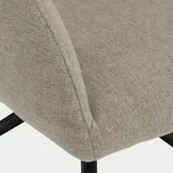 Chaise De Salle À Manger*alinea Chaise pivotante avec accoudoirs en tissu et piétement en fer - Gris