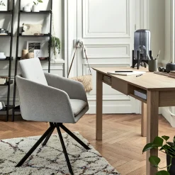 Chaise De Salle À Manger*alinea Chaise pivotante avec accoudoirs en tissu - borie Gris