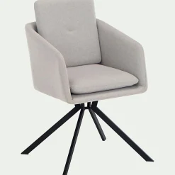 Chaise De Salle À Manger*alinea Chaise pivotante avec accoudoirs en tissu - borie Gris