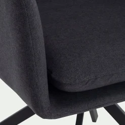 Chaise De Salle À Manger*alinea Chaise pivotante avec accoudoirs en tissu - Noir