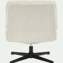 Fauteuil*alinea Chaise pivotante en velours côtelé et piétement en fer - Beige