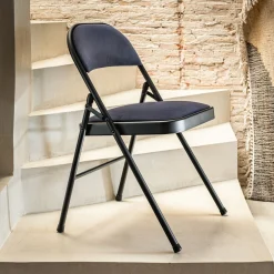 Chaise De Salle À Manger*alinea Chaise pliante en métal et tissu - calabrun Noir