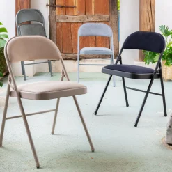 Chaise De Salle À Manger*alinea Chaise pliante en métal et tissu - restanque Gris