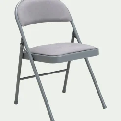 Chaise De Salle À Manger*alinea Chaise pliante en métal et tissu - restanque Gris