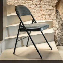 Chaise De Salle À Manger*alinea Chaise pliante en métal et tissu - Vert