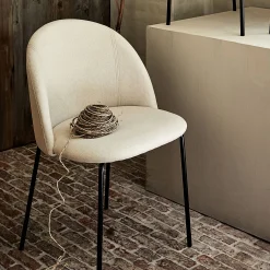 Chaise De Salle À Manger*alinea Chaise ronde en tissu - roucas Beige