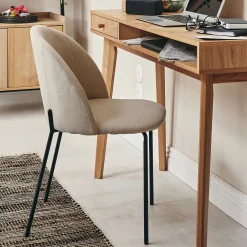 Chaise De Salle À Manger*alinea Chaise ronde en tissu - roucas Beige