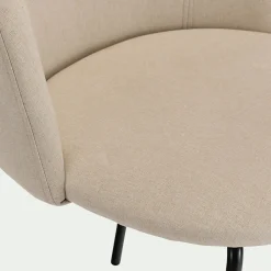 Chaise De Salle À Manger*alinea Chaise ronde en tissu - roucas Beige