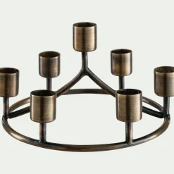 Bougie Et Photophore De Noël*alinea Chandelier 7 bougies en fer D18cm - Doré