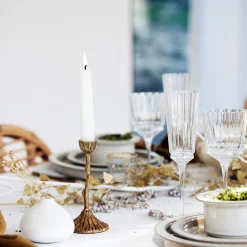 Bougie Et Photophore De Noël*alinea Chandelier effet bois en laiton H16cm - Doré