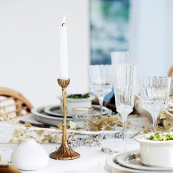 Décoration De La Table De Noël|Bougie Et Photophore De Noël*alinea Chandelier effet bois en laiton H20cm - Doré