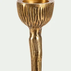 Décoration De La Table De Noël|Bougie Et Photophore De Noël*alinea Chandelier effet bois en laiton H20cm - Doré