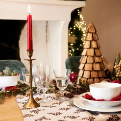 Bougeoir|Bougie Et Photophore De Noël*alinea Chandelier en laiton H26cm - Doré