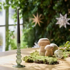 Bougie Et Photophore De Noël*alinea Chandelier sculpté en verre - Vert