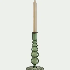 Bougie Et Photophore De Noël*alinea Chandelier sculpté en verre - Vert