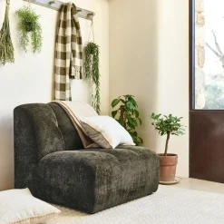 Pouf & Repose-Pieds*alinea Chauffeuse en tissu Eden - cèdre Vert