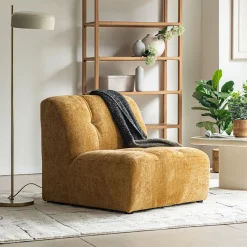 Pouf & Repose-Pieds*alinea Chauffeuse en tissu Eden - argan Jaune