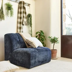 Pouf & Repose-Pieds*alinea Chauffeuse en tissu Eden - marine Bleu