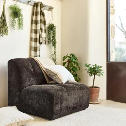 Pouf & Repose-Pieds*alinea Chauffeuse en tissu Eden - Marron