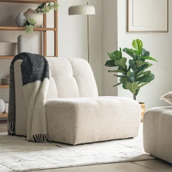 Pouf & Repose-Pieds*alinea Chauffeuse en tissu Eden - alpilles Beige