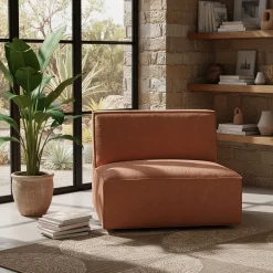 Fauteuil|Petit Canapé*alinea Chauffeuse en tissu tramé - brun rustrel Marron