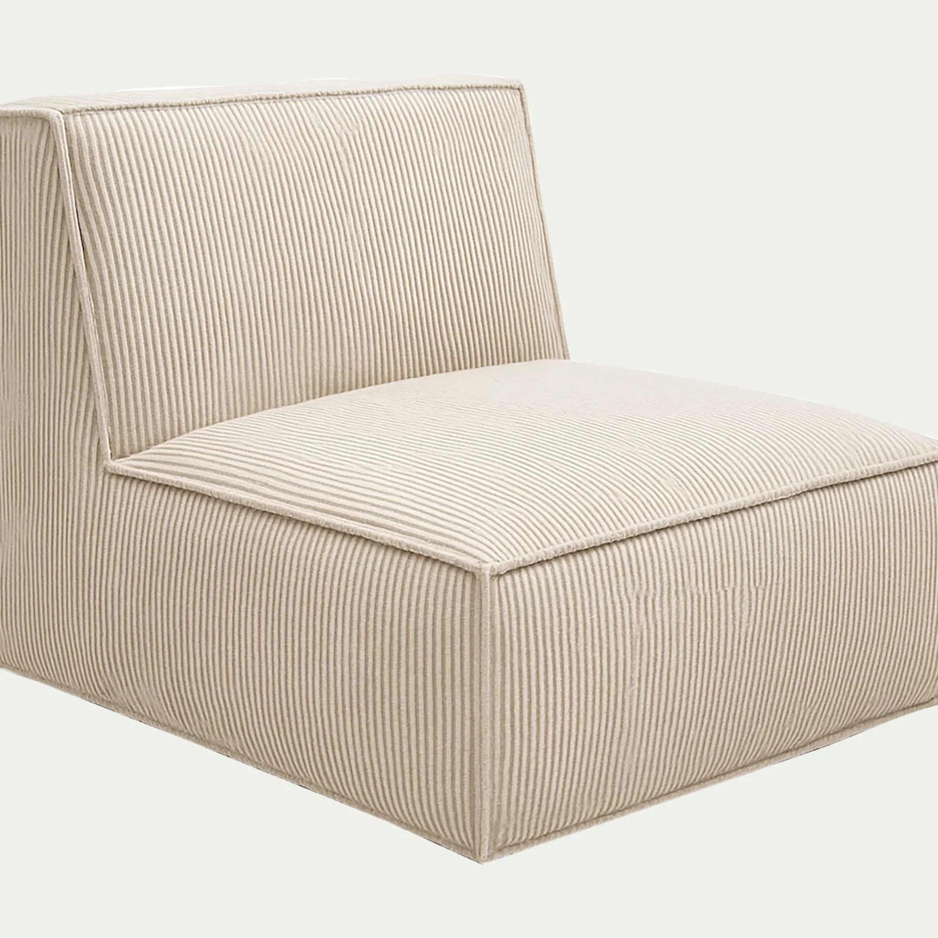 Fauteuil*alinea Chauffeuse en velours côtelé azores - Beige