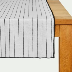 Chemin De Table*alinea Chemin de table en coton et noir 50x200cm Blanc