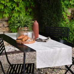 Chemin De Table*alinea Chemin de table motif laurier en lin et coton - 50x150cm Beige