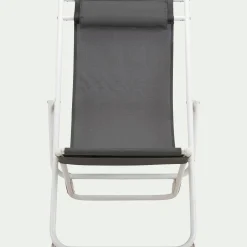 Chilienne*alinea Chilienne en acier et toile enduite 3 positions - gris ardoise